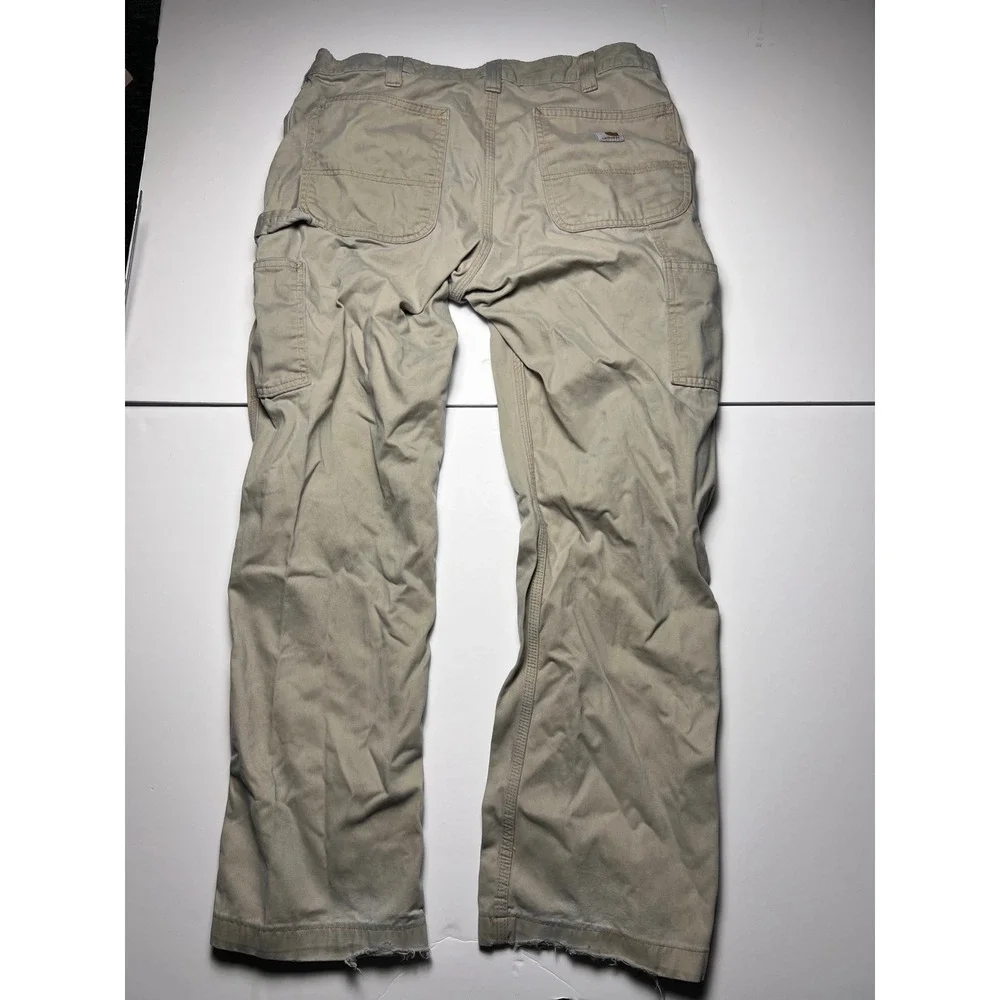 Carhartt Carpenter Pants Mens 36x30 Tan B324 FDK Distressed Workwear Utility